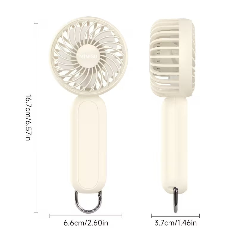 3-Speed Rechargeable Battery Handheld Fan with Carabiner Clip, Desktop And Personal Use for Outdoor, Travel, Camping, Hiking, Makeup, Gifts for Girlfriend Or Boyfriend